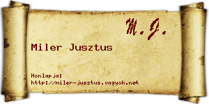 Miler Jusztus névjegykártya